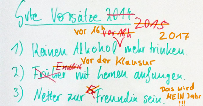 5 gute Vorsätze für das neue Jahr, die kein Student einhält